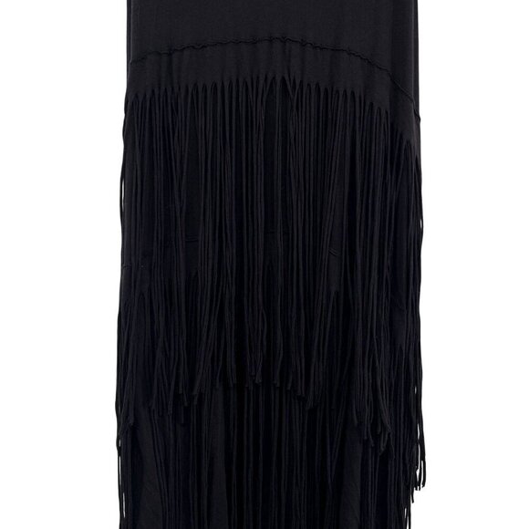Free People Beach Fringe Tiered Maxi Skirt Black Western FP Small Long - Picture 6 of 12